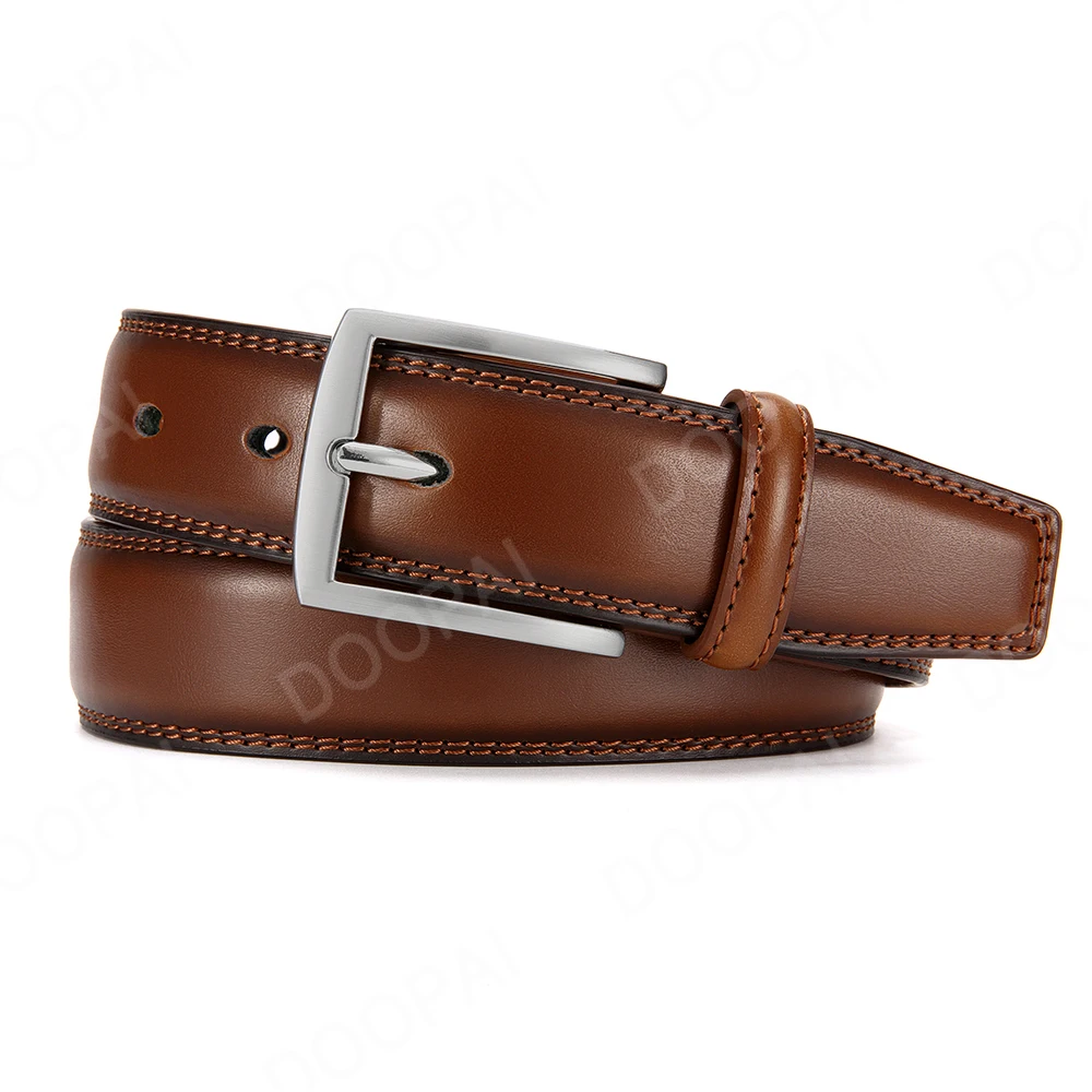 2025 Men Belts Pin Buckle Metal Automatic Buckle Belt Genuine Leather Male Belt Strap Male Black Coffee Brown WaistBelts for Men