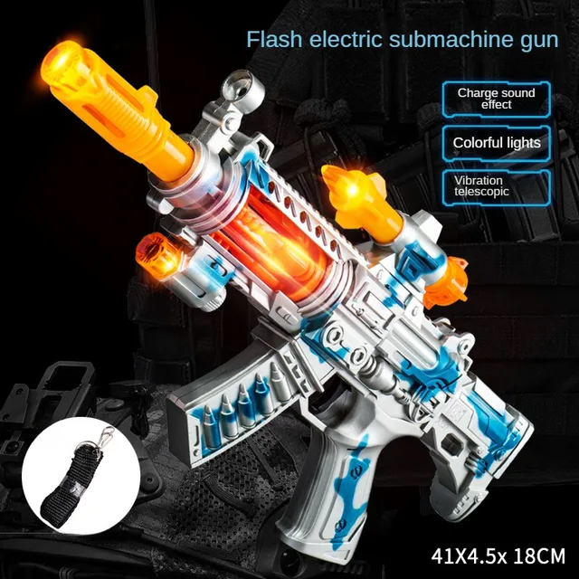 Children Electric Toy Gun Realistic Machine Submachine Gun Model Like Real Guns with Sound Light Effects Non-firing Kids Gifts 4