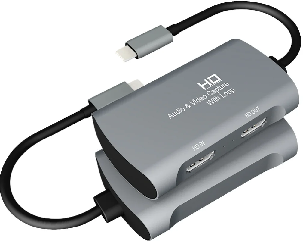 

Type-C To HDMI HD Video Capture Card with Loop-Out for Game Streaming, Live Broadcasting, and OBS Recording
