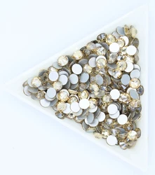 Premium Quality Crystal Non - Hotfix Nail Art Rhinestones - Ultra Bright Glass 3D Decorations - Ss30 288pcs (Gold Shadow)