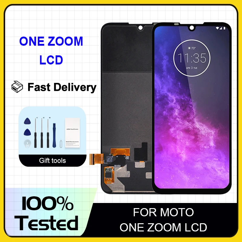 6.39 Pollici Per Moto One Zoom Lcd Touch Screen Digitizer Xt2010 Assembly Per Motorola One Pro Display Con Strumenti Spedizione Gratuita