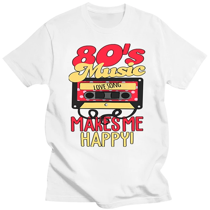 

Customize Latest 80s Music makes me happy t-shirt boy girl Clothes Trend men's t-shirts round Neck Short-Sleeve trendy