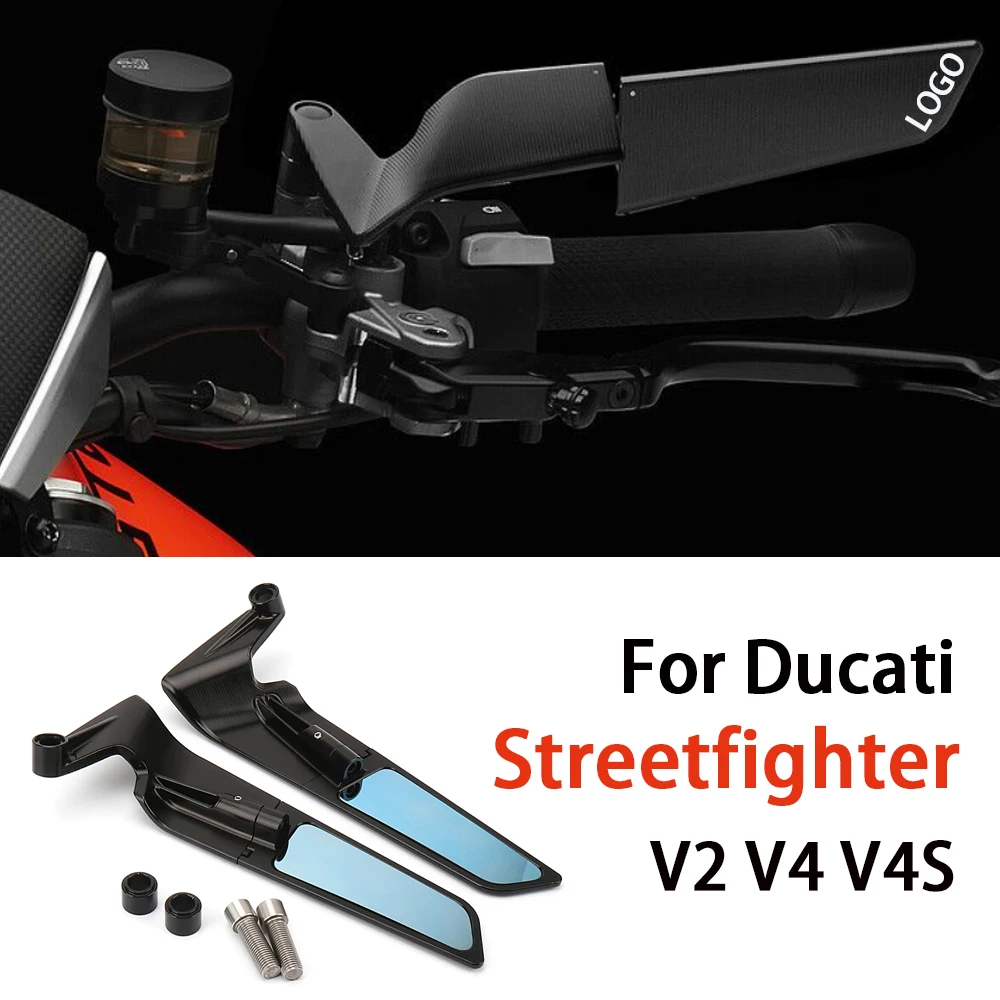 

Зеркало заднего вида с логотипом Streetfighter V2, мотоциклетное зеркало для Ducati Streetfighter V4S, аксессуары, невидимое зеркало заднего вида