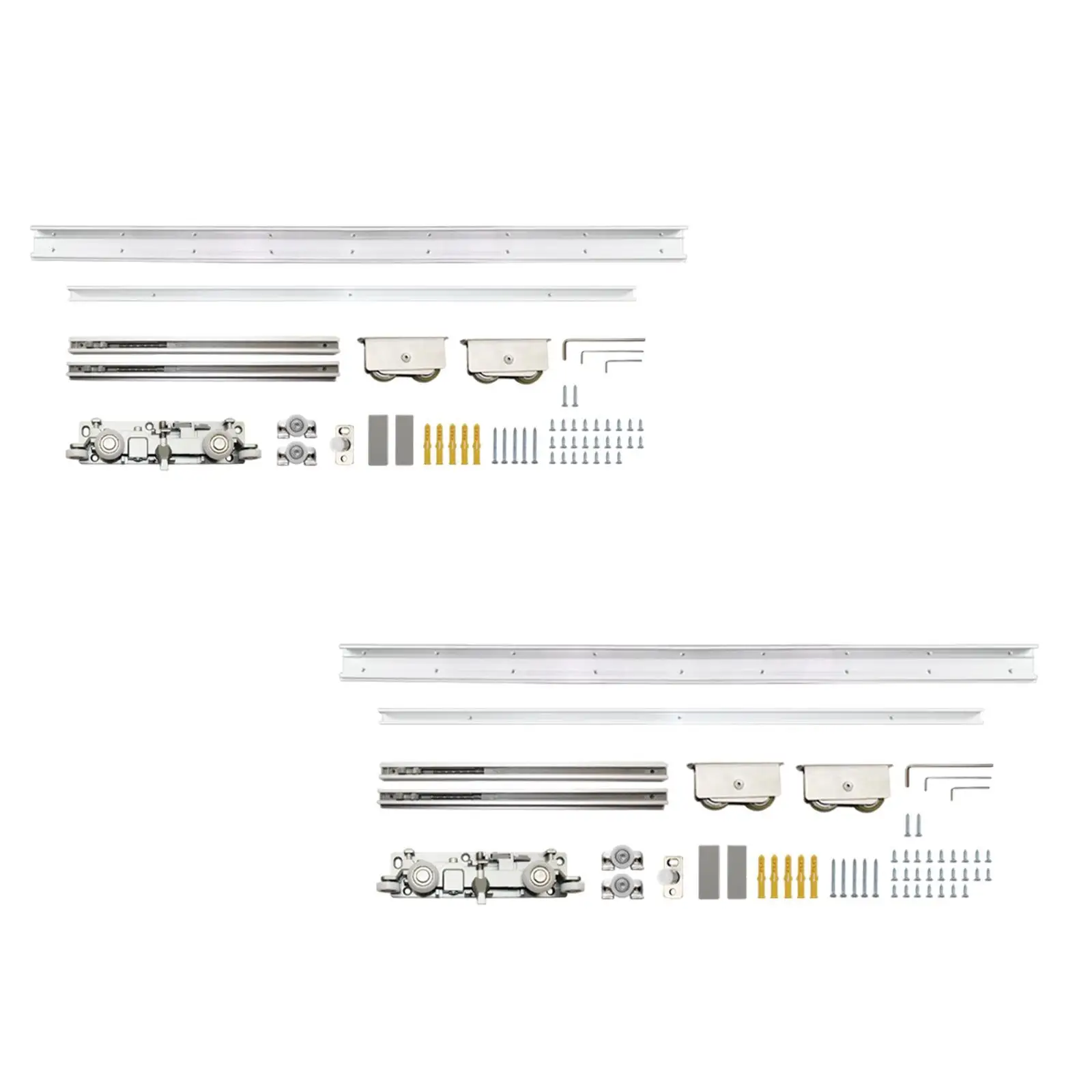 Hidden Sliding Door Hardware Kit Sturdy Construction Top Mounted Smooth and Quiet Roller Simple Installation Accessories