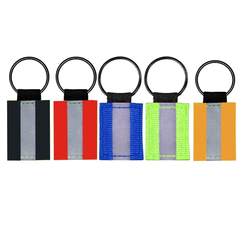 10pcs/set Reflective Keychain Charm Reflective Keychain Hanging for Night Safety Green Reflectors for Outdoor Activities