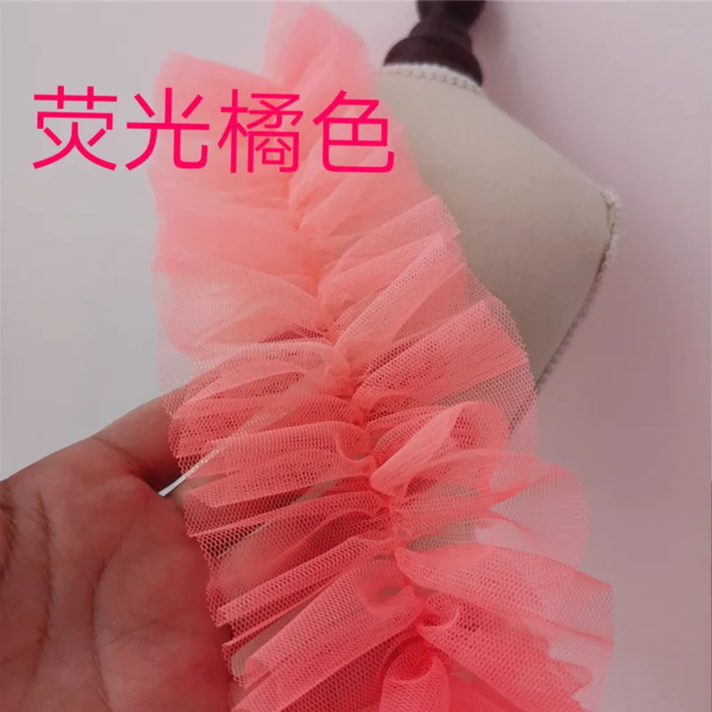 Many Colors Bilateral Pleated Encryption Tulle Lace Fabric DIY Clothing Skirt Dress Edge Decoration Bag Hat Sewing Accessories lace fabric lace sewing supplies lace sewing accessories lace accessories lace garment accessories lace decoration