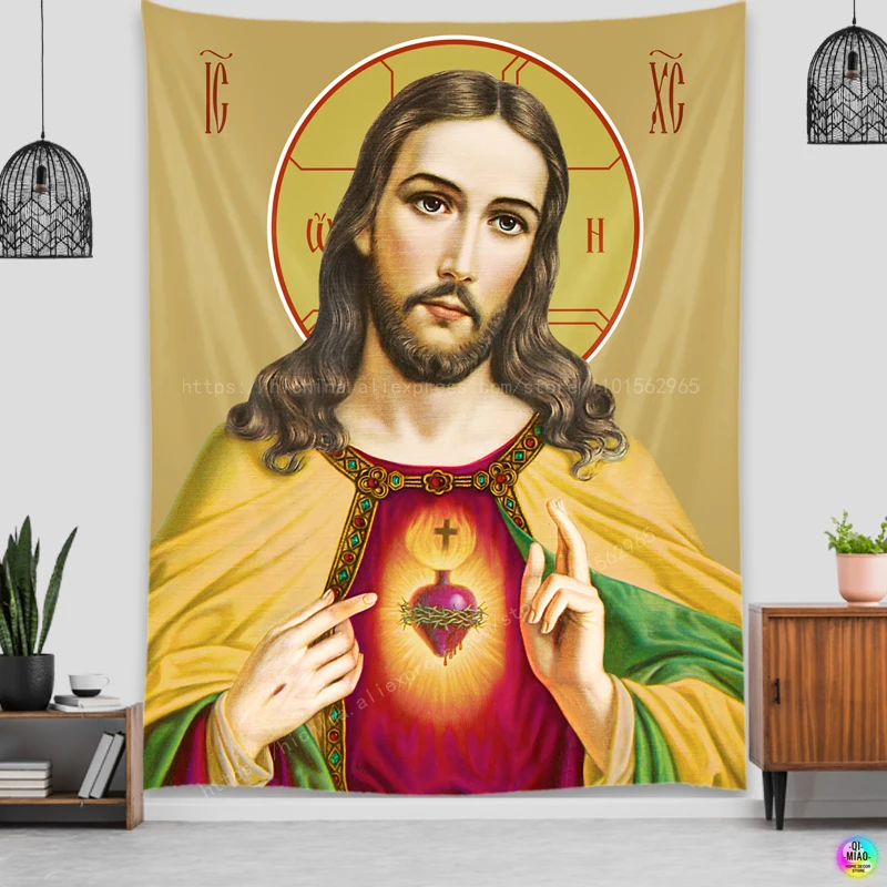 Icon von Christus Tapisserie Jesus Krippe Wand Dekoration Christian Gläubigen Kluge Männer Wandbehang Für Room Decor Ostern Weihnachten – Detail 10