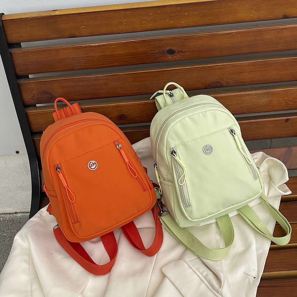 Mehrfarbiger Nylon-Mini-Rucksack, modische und vielseitige kleine Damentasche, lässiger Reise-Multifunktionsrucksack – Detail 18