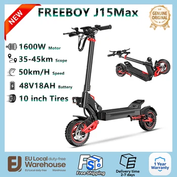 FREEBOY J15 Max E-Scooter 1600W Motore 48V18AH Batteria City Off-Road Scooter Elettrico Per Adulti 10 pollici Pneumatici Da Strada Pieghevole EScooter