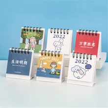 Mini calendrier créatif de bureau, dessin animé mignon, planificateur de calendrier annuel, papeterie Kawaii, fournitures scolaires et de bureau, 2022