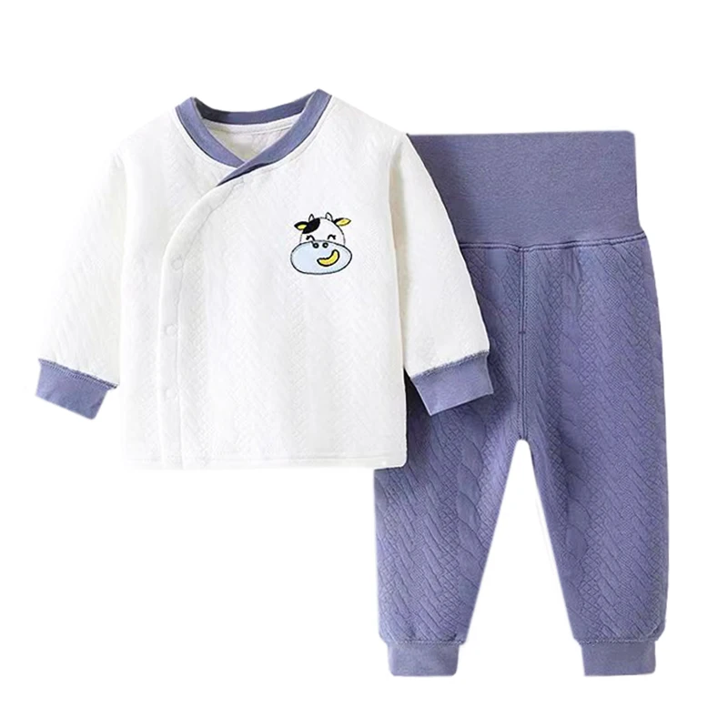 

Winter Kids Thicken Warm Underwear Sets Baby Boys Girls Cartoon Long Sleeve Cotton Sleepwear Set Newborn Infant Pajama Suit 0-3Y