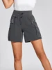 Womens Cargo Shorts Zipper Workwear Capri Length in Spring Colors Navy Blue S 1