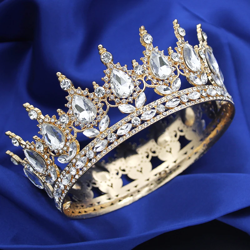 Baroque Round Diadem Royal Queen King Tiaras and Crowns Bridal Wedding Dress Crown Jewelry Accessories hair accessory jewelry accessories hair headdress bridal headwear hair band crown