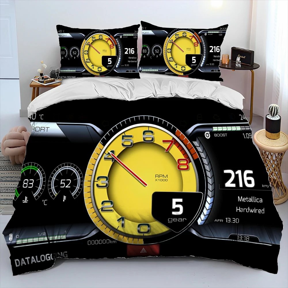 Supstar Jogo de cama Racing Story Carros capa de edredom sem