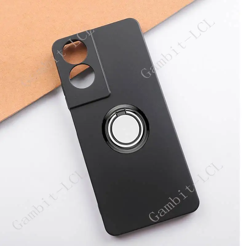 Shockproof Soft Silicone TPU Phone Case with Back Ring Holder Bracket