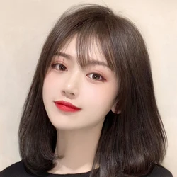 Short Bob Wigs Human hair with Bangs for Women Straight Bob Wig Human Hair 180 Density Realistic Look Human Hair Wigs Can Be Dye