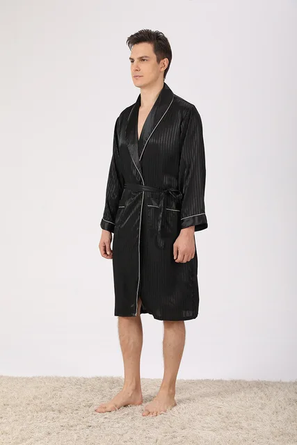 Large Size 3XL Men Twinset Robe Set Pajamas Spring Summer New Male