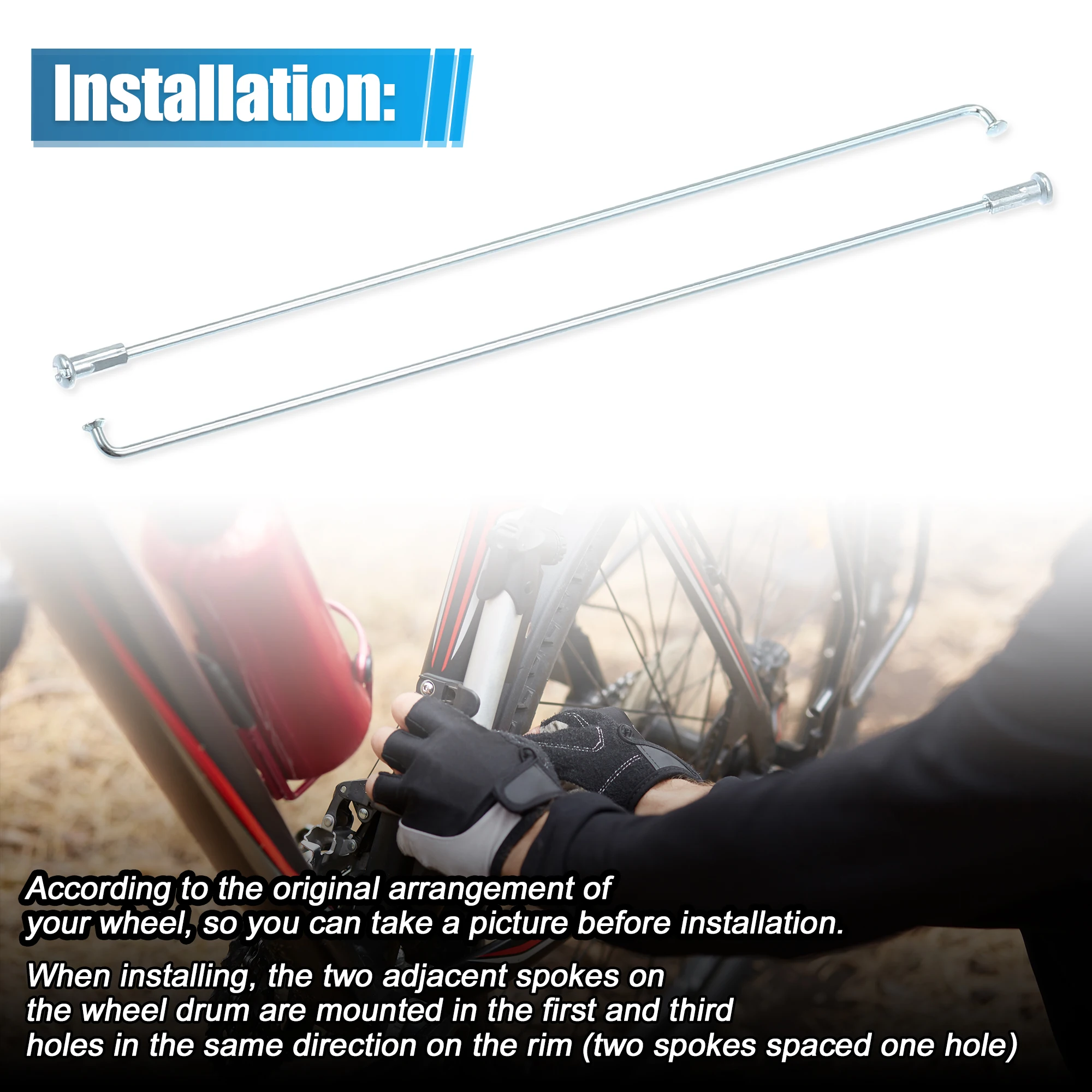24pcs 13G J Bend Bicycle Galvanized Spokes 188mm 214mm 230mm 266mm 268mm Bike Spoke With Brass Nipples Steel Spokes