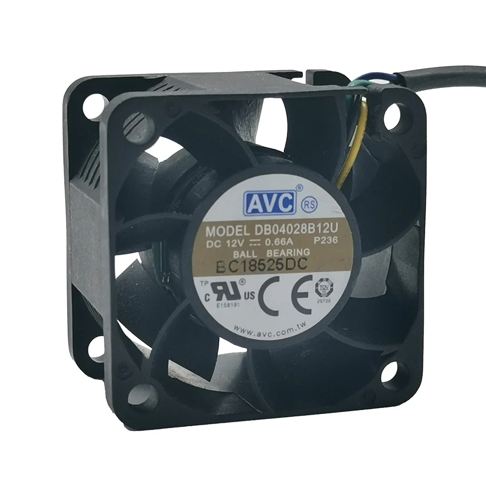4  PWM  ǳ, AVC DB04028B12U 4028, 40x40x28mm, DC12V 0.66a, 4cm, ǰ