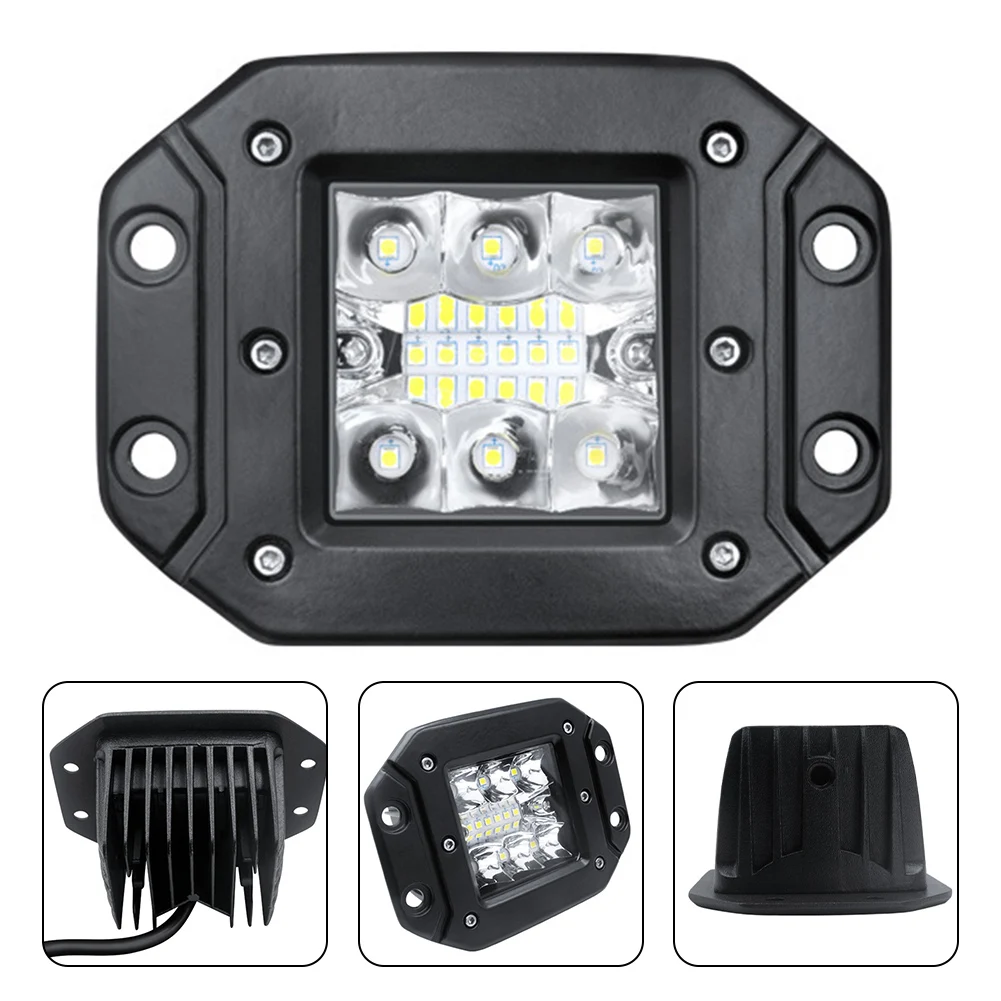 

Working Lamp 5inch Flush Mount LED Work Light Bar OffRoad 12V24V Spot Flood LED Light Bar Aluminum Alloy 6000k 11.9X11.9X19.5cm
