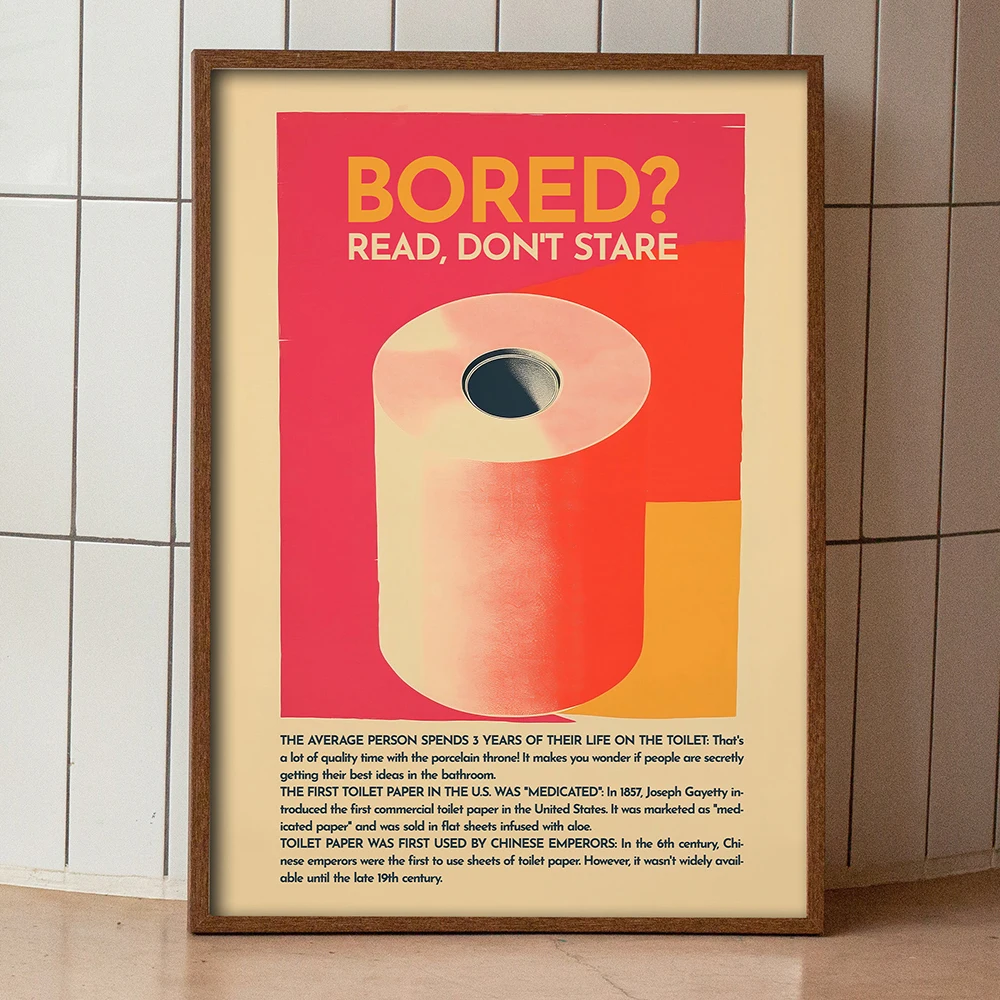 Bathroom Wall Art Retro Toilet Art Prints Vintage Funny Maximalist ...