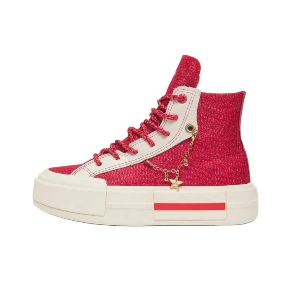 Converse All Star chaussures de skateboard montantes antidérapantes résistantes à l'usure unisexe rouge Beige A13347C