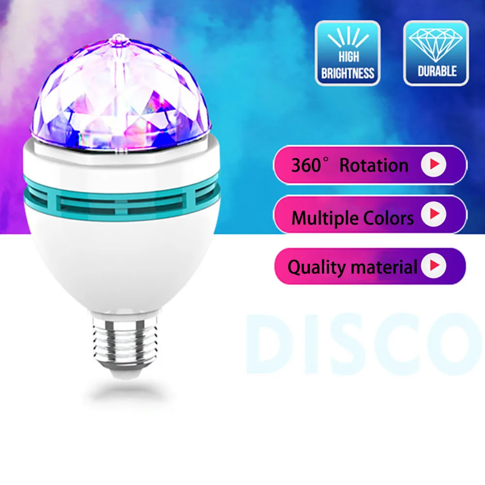E27 Disco Light Colorato Rotante Led Ball Bubble Dj Bar Stage Light Family Gathering Decoration Light Halloween Christmas Light