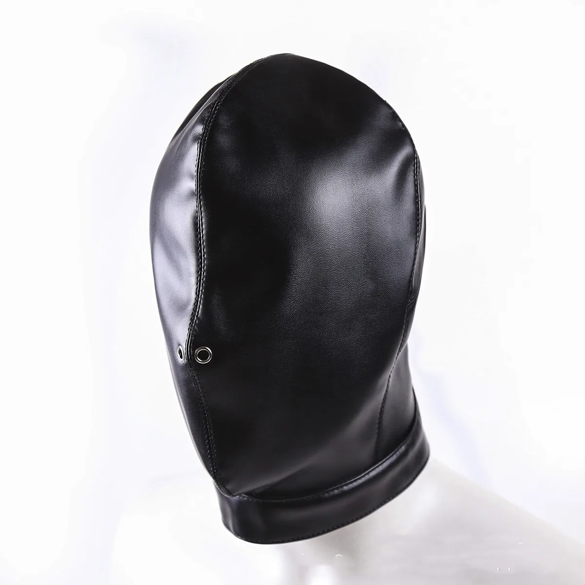 Unisex Donna Uomo Maschera Integrale Fetish Cosplay Bondage Hood Per Adulti Halloween Bar Party Games Maschera Con Coulisse In Pelle Cappuccio