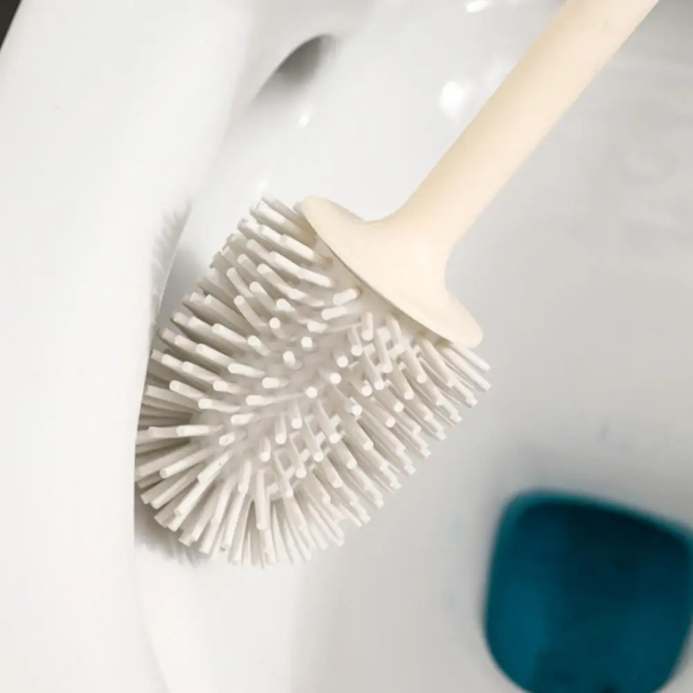 Toilet Brush Set 1 Set Long Handle Cartoon Dinosaur Egg Shape with Stand