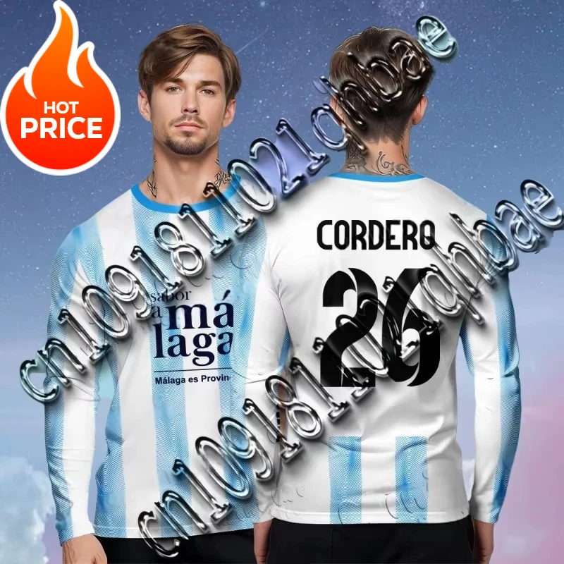 Summer Men's Soccer Team Training Breathable Short-sleeved Crew Neck T-shirt 3D Jerseys Malaga Jerseys Outdoor Sports Shirts