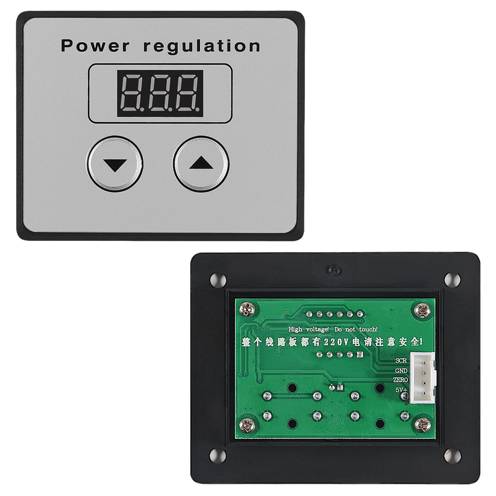 AC 220V 10000W SCR Digital Control Electronic Voltage Regulator Speed Control Dimmer Thermostat with Digital Meters Power Supply