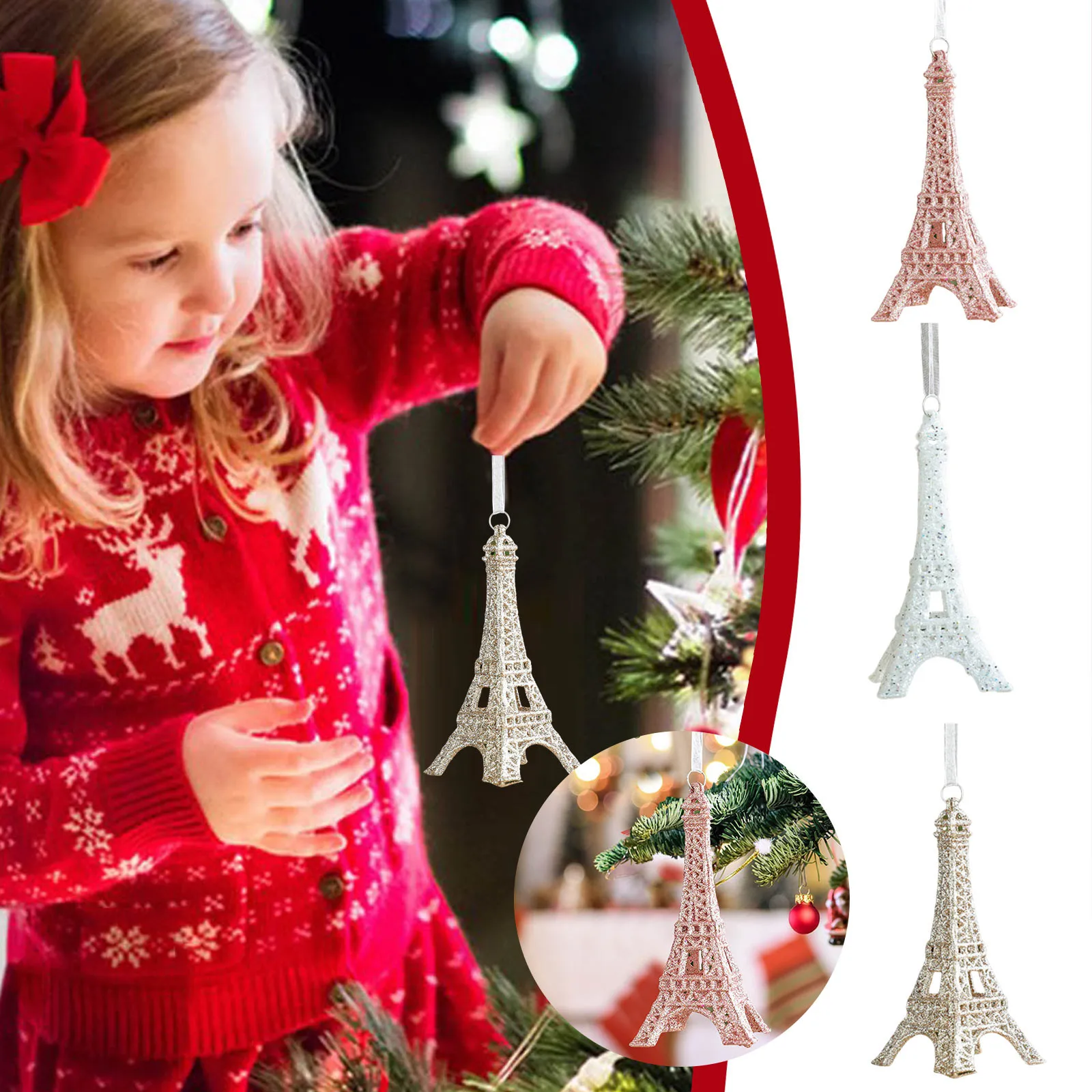 

Christmas Pendants Decorative Tower Design Creative Christmas Tree Decorations Small Pendants Clear String For Xmas Tree Pendant