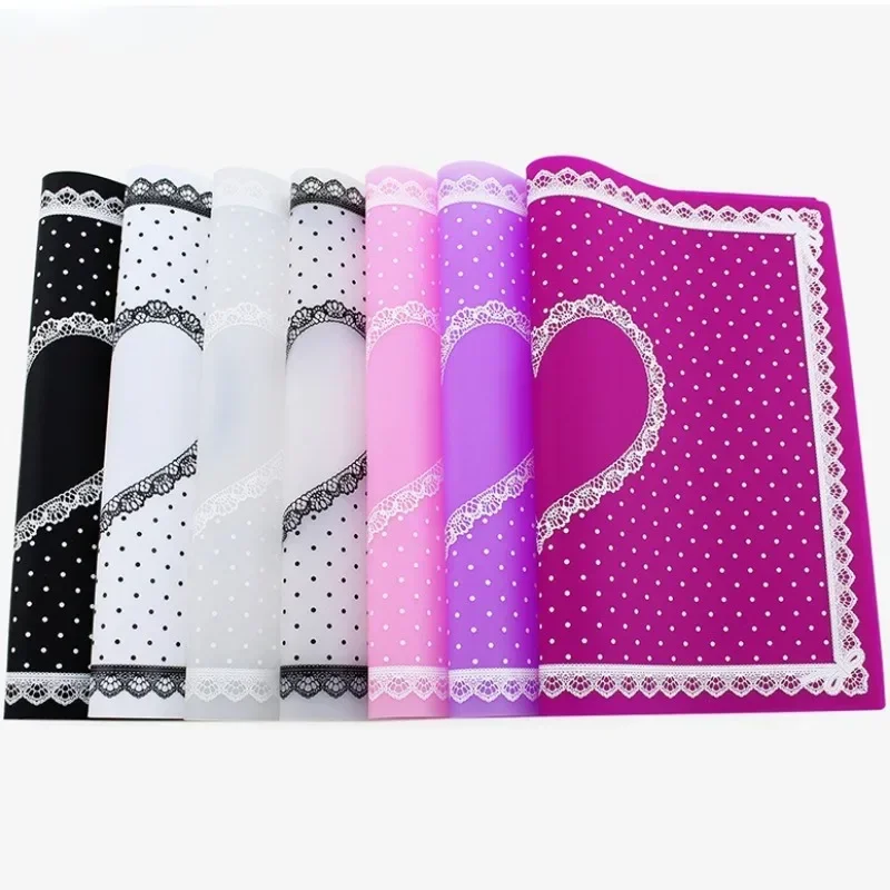 1PC Foldable Nail Silicone Mat Nail Art Salon Lace Wave Hand Rests Heart Folding Washable Silicone Table Art Tool Pad Manicure