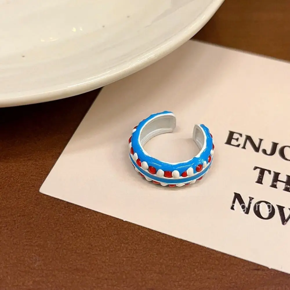 Dopamine Glazuur Ring Candy Color All-Ages Uniek Hart Ring Verstelbare Macaron Kleur Opening Vinger Ring Valentijnsdag Cadeau
