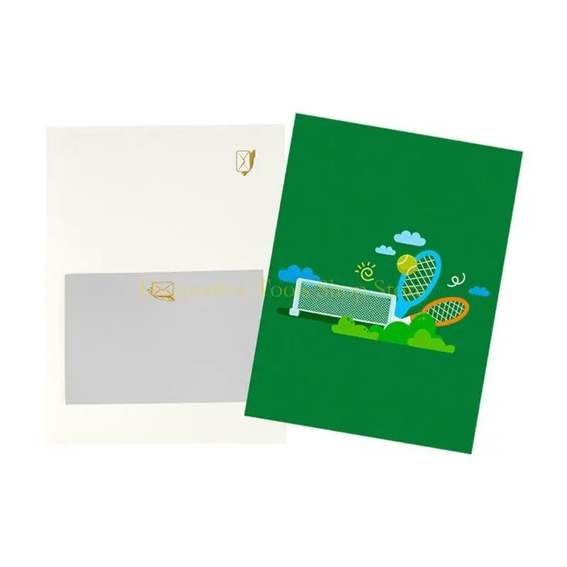 QX2E Intricate 3D Tennis Theme Card for Birthdays and Anniversaries Greeting Card