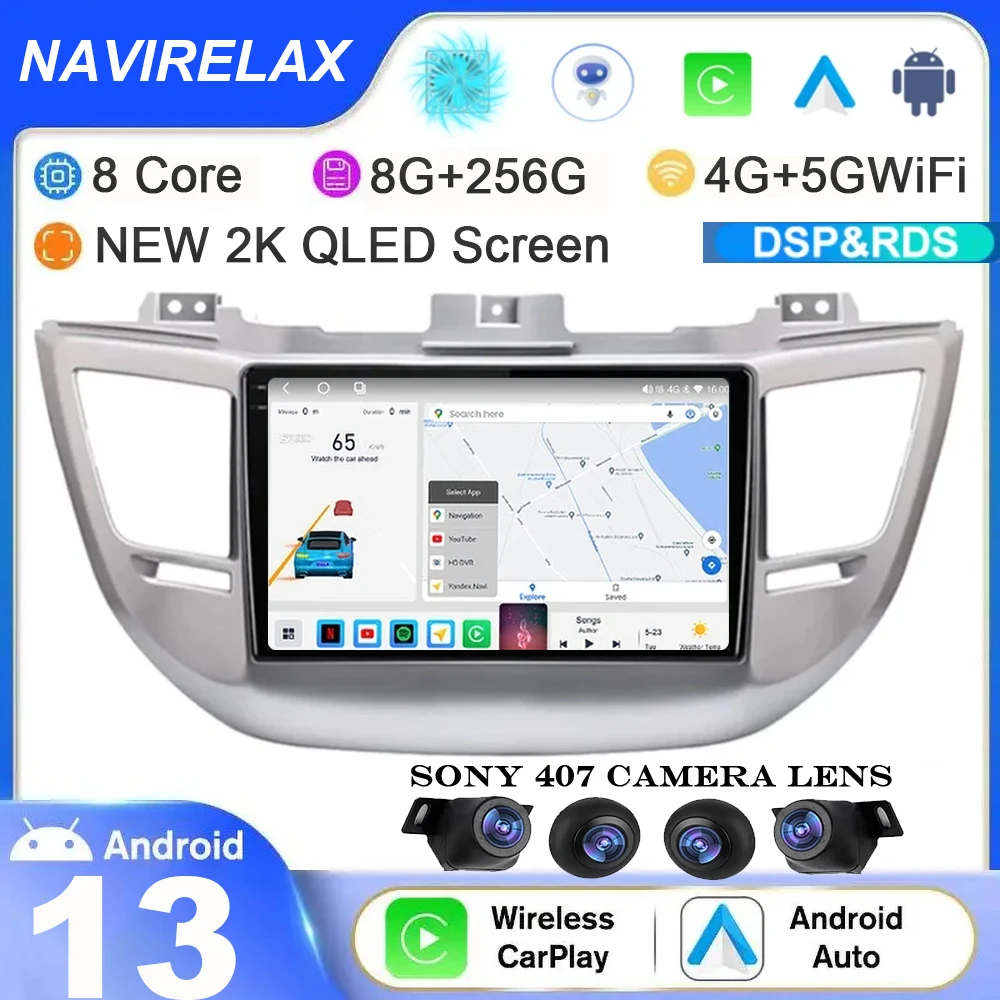 

Android 13 Auto Car Radio Multimedia Video Player Navigation GPS For Hyundai Tucson 3 IX35 3 2015-2018 Head Unit 2Din 360 Camera