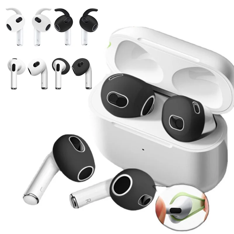 Custodia Per Auricolari In Silicone Custodia Per Auricolari Per Apple New Airpods 3/Pro Punta Per Auricolari Pad Tappo Per Auricolari Gancio Per Orecc