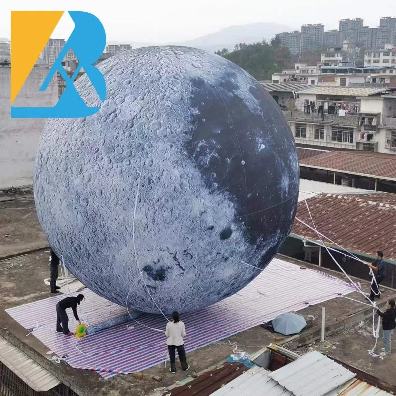Customized LED Lights Large Inflatable Moon Balloon for Planetarium Display Toys 2