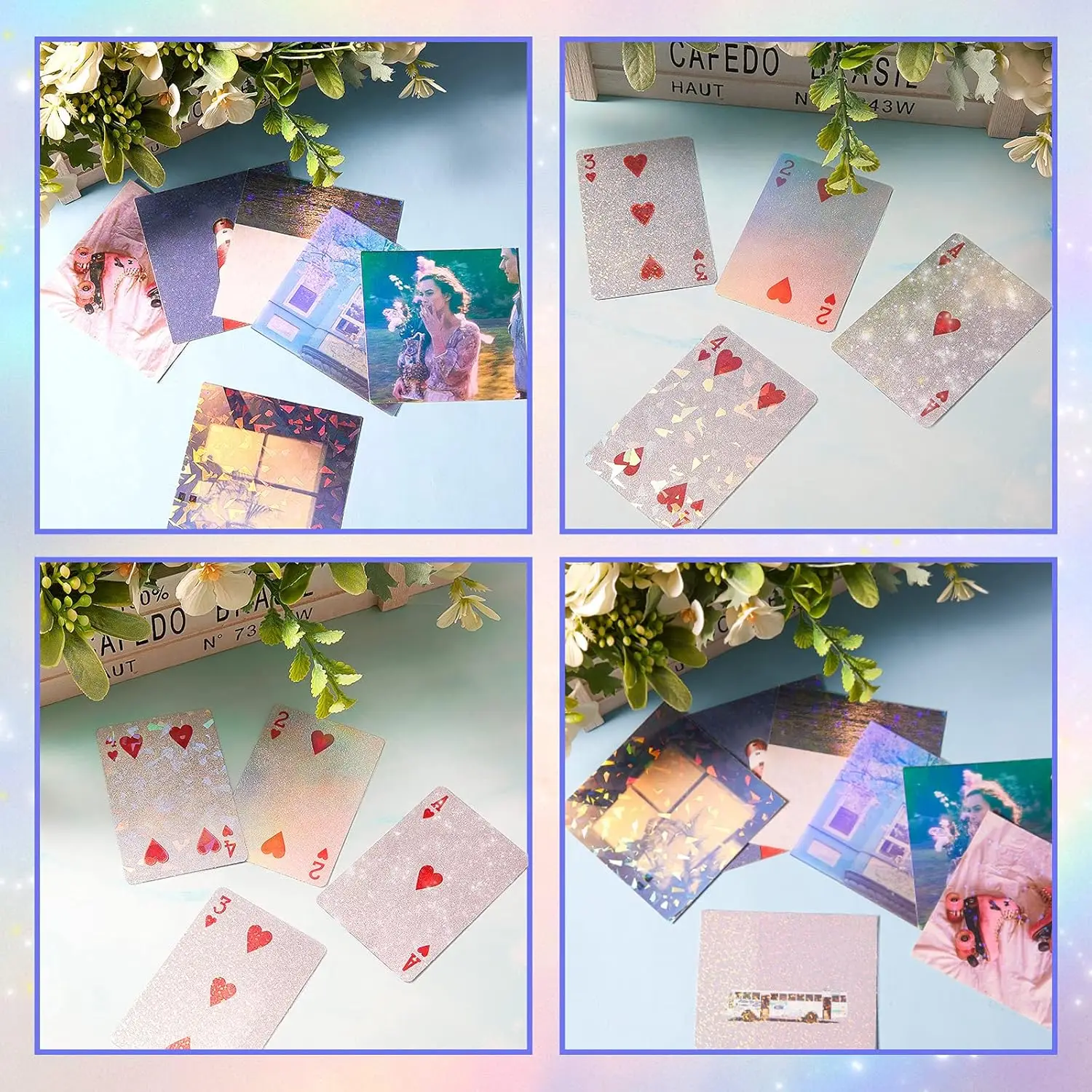 Holographic Cold Laminating Film Self-Adhesive Vinyl Sticker 20 Sheets A4 8.3x11.7 In Waterproof