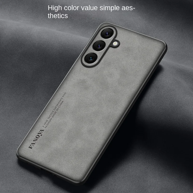 Premium PU Leather Matte Phone Case with Silicone Bumper