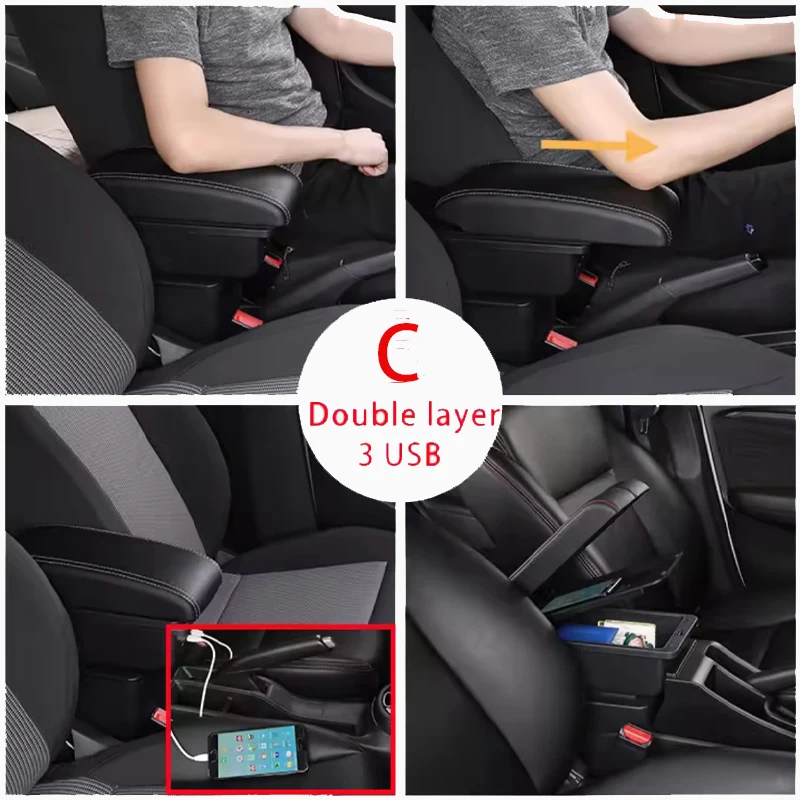 폭스바겐 폴로 암레스트 신제품 VW 폴로 Mk5 6R 벤토 차량용 암레스트 박스 2010-2018 수납 박스 개조 인테리어 자동차 액세서리