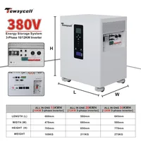 Tewaycell tout en un 30KWh AC380V système solaire domestique 20KWh 15KWh LiFePO4 batterie 600AH 400AH intégré 12KW onduleur triphasé 2