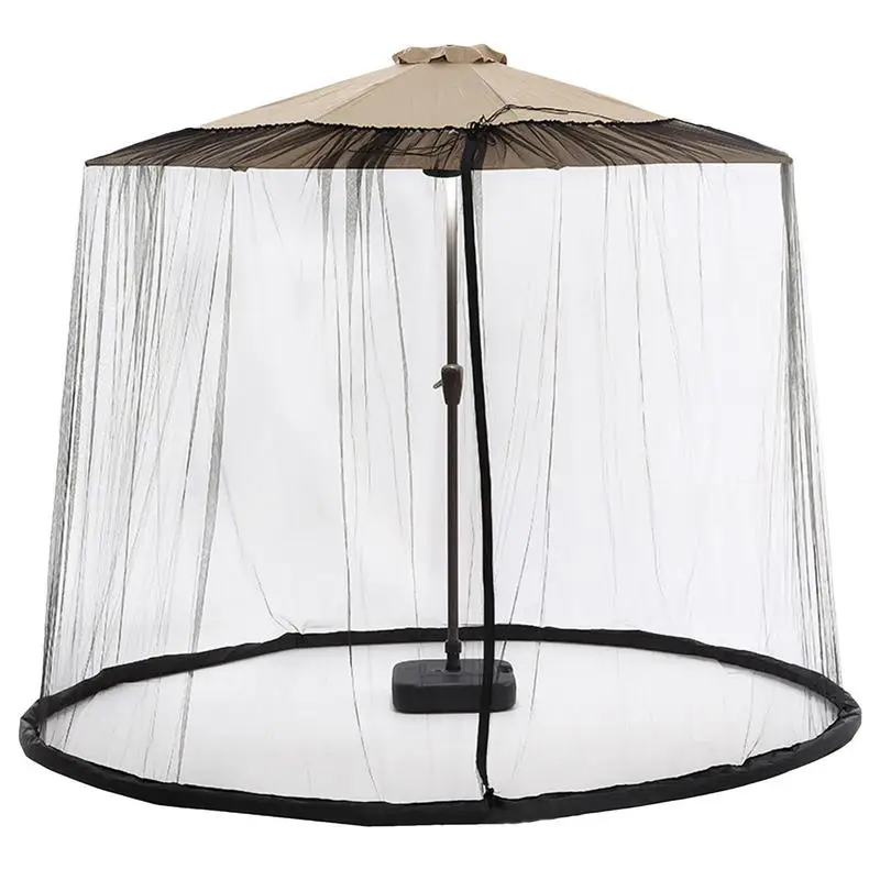 

Patio Umbrella Net Lightweight Round Hanging Insect Protection Tent With Double Zipper Door Outdoor Camping Mosquito Awning Net