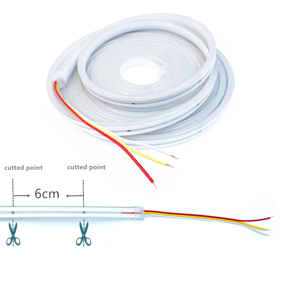24V CCT LED 네온 스트립 라이트 방수 2700K에서 6500K 조절 가능한 색상 디밍 가능한 LED 테이프 색상 변경 실리콘 라이트 스트립