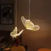 Nordic Butterfly Led Pendant Lamp Bedside Staircase Bedroom Hanging Lamps For Ceiling Art Indoor Lighting Light Fixture 6