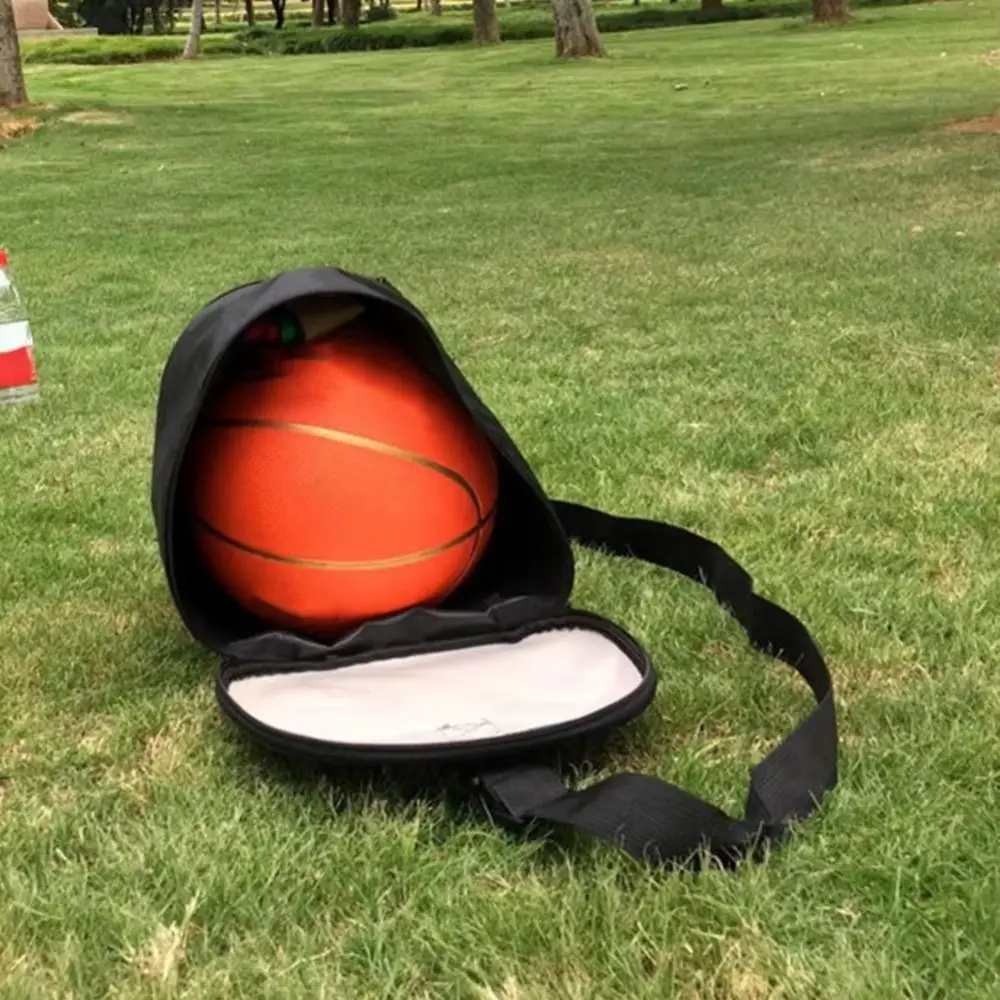 Large Capacity Basketball Pattern Bag Single Shoulder Zipper Pocket Crossbody Basketball Bag Lightweight PU Ball Storage Case