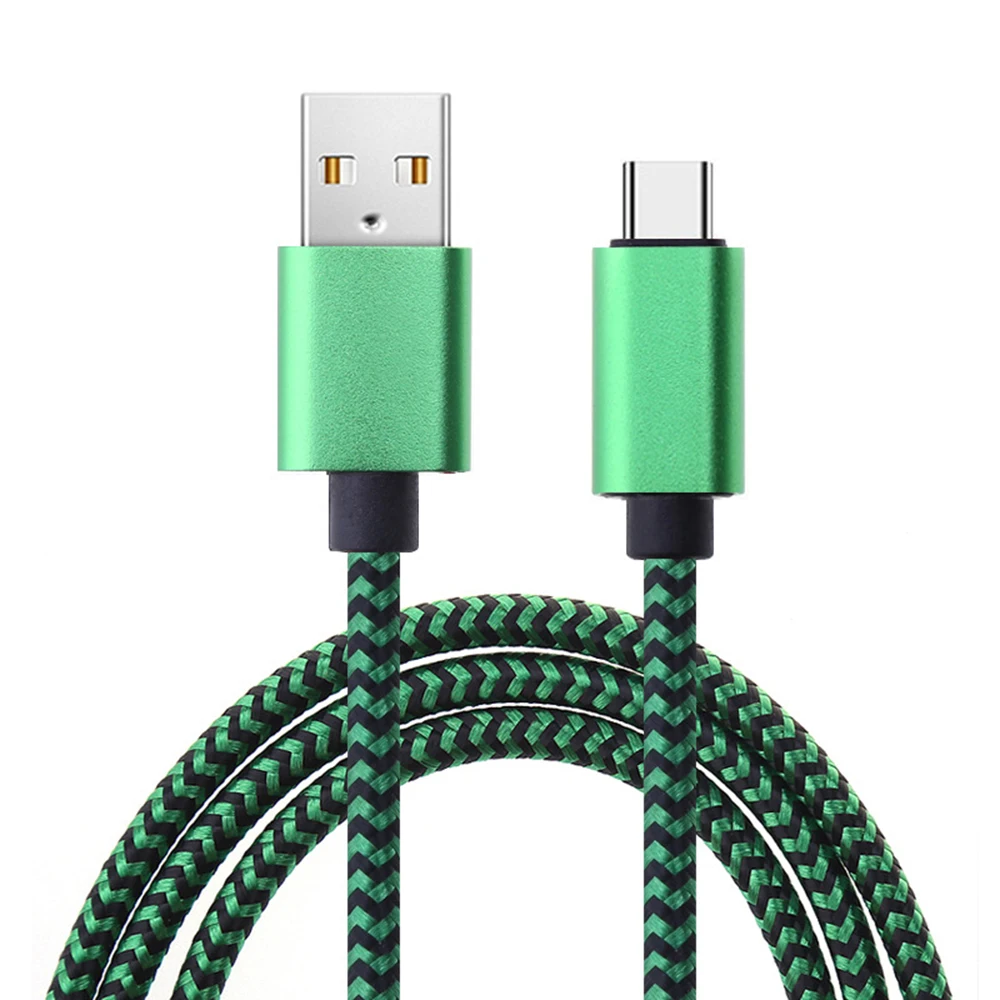 Premium Nylon Braided USB Type C Fast Charging Cable - 2.4A High-Speed Data Sync Cord (1m, 2m, 3m)