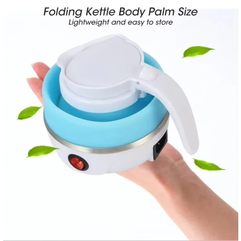 600ML Travel Household Folding Kettle Silicone304 Stainless Steel Portable Kettle 110V/220V Kitchen Appliances Water Kettle 3