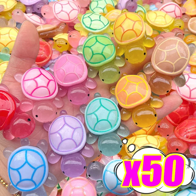 1000 Pcs Glow-in-the-Dark Mini Resin Turtles – Tiny Decor For Fairy Gardens, Crafts, Cake Toppers & More