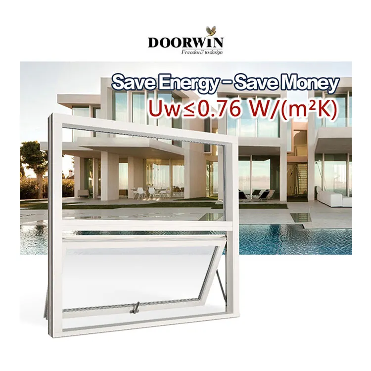 

Factory Price Aluminum Crank Awning Window Top Hung Heat Insulated Sound Proof Doorwin Aluminium Awning Window